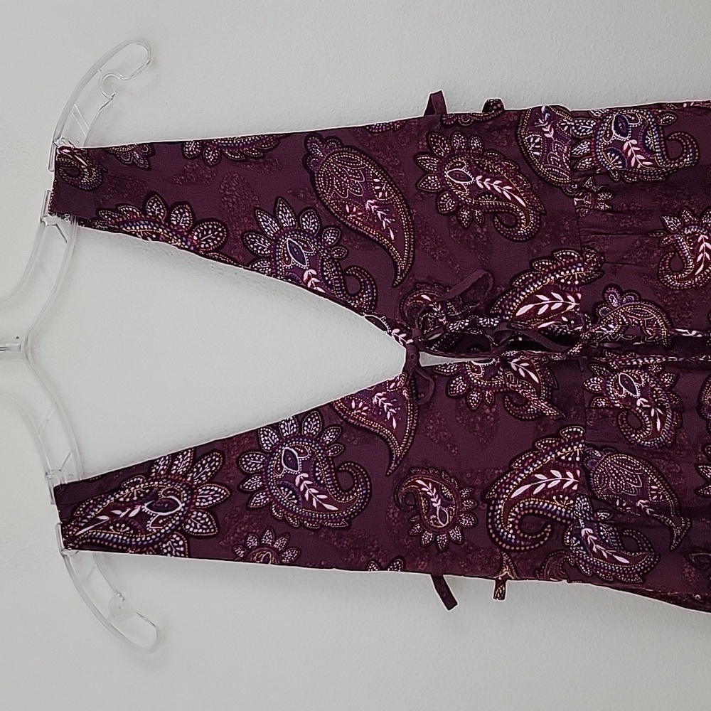 Forever 21 Wine Colored Paisley Print Mini Dress Or Tunic Top Junior S - Picture 5 of 16